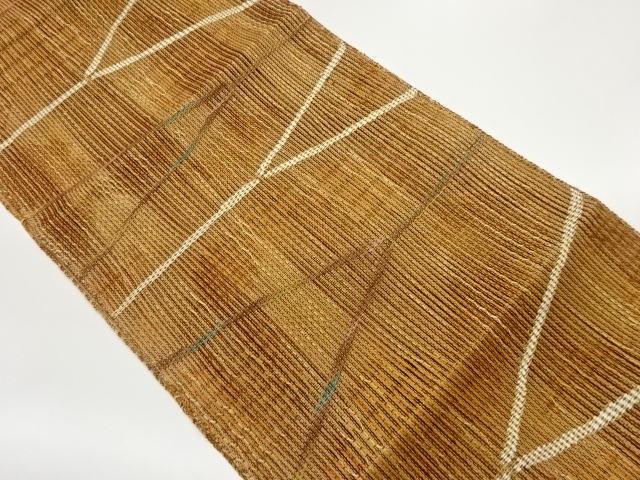 JAPANESE KIMONO / NAGOYA OBI FOR SUMMER / SILK / WOVEN ABSTRACT LINE